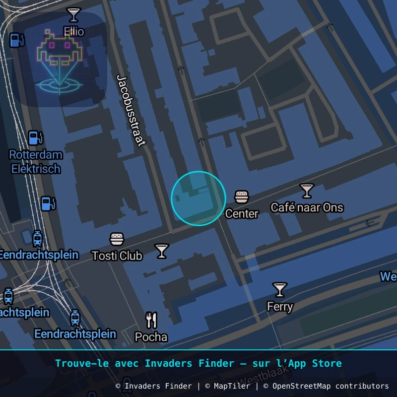 Zone approximative de l'invader RTD_04, dans le quartier Cool, Rotterdam à Rotterdam. Emplacement exact disponible dans l'app Invaders Finder.