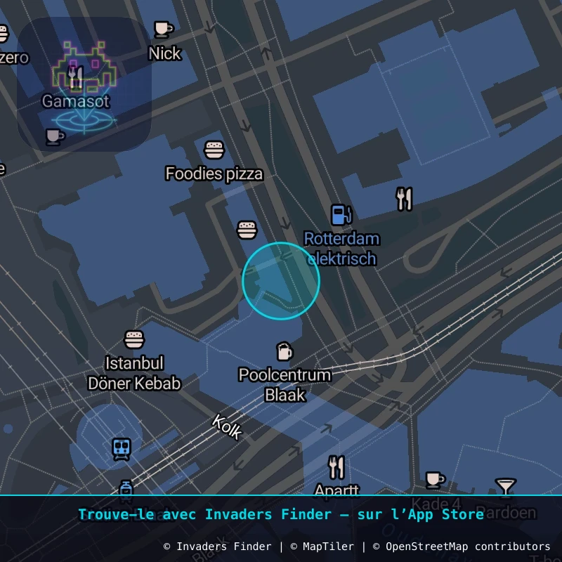 Zone approximative de l'invader RTD_05, dans le quartier Cool, Rotterdam à Rotterdam. Emplacement exact disponible dans l'app Invaders Finder.