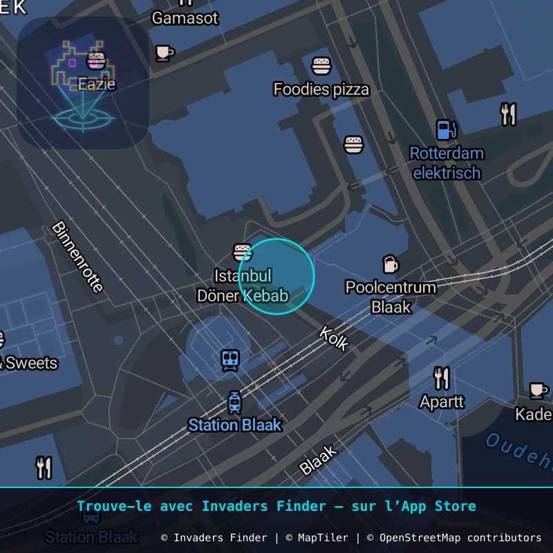 Zone approximative de l'invader RTD_06, dans le quartier Cool, Rotterdam à Rotterdam. Emplacement exact disponible dans l'app Invaders Finder.
