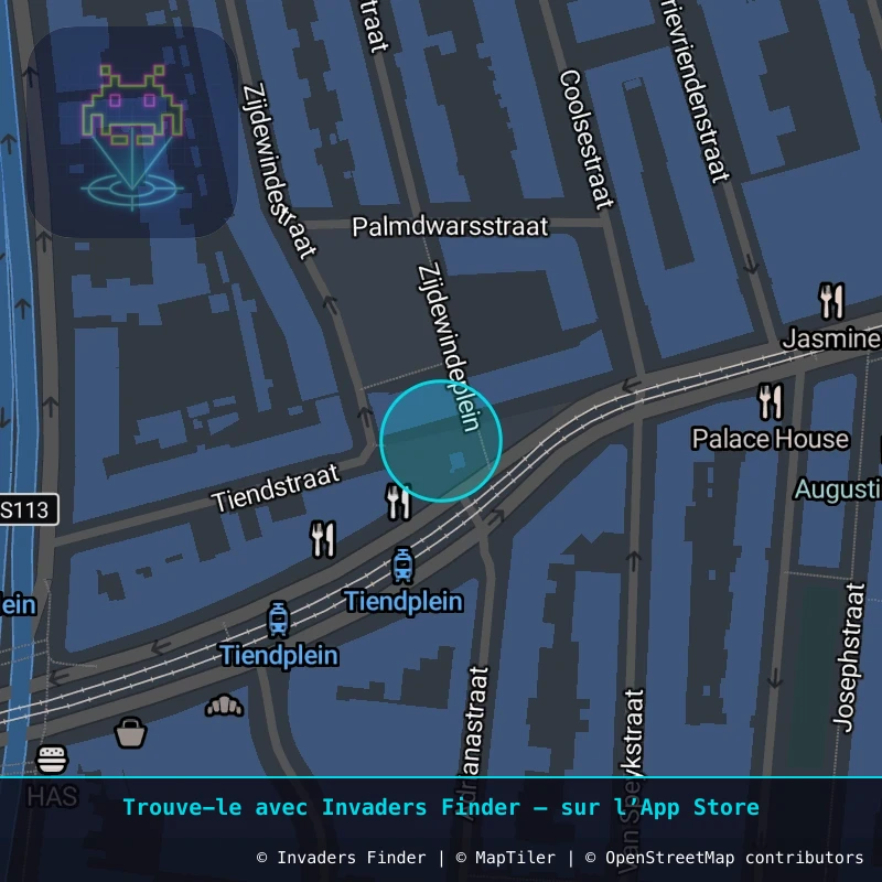 Zone approximative de l'invader RTD_07, dans le quartier Cool, Rotterdam à Rotterdam. Emplacement exact disponible dans l'app Invaders Finder.