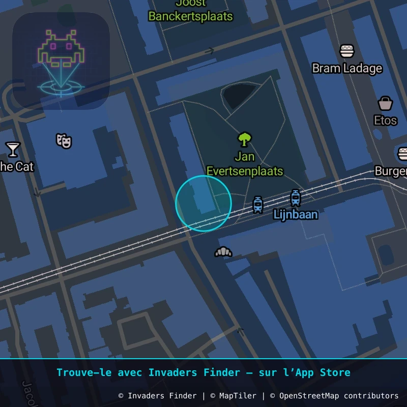 Zone approximative de l'invader RTD_08, dans le quartier Cool, Rotterdam à Rotterdam. Emplacement exact disponible dans l'app Invaders Finder.