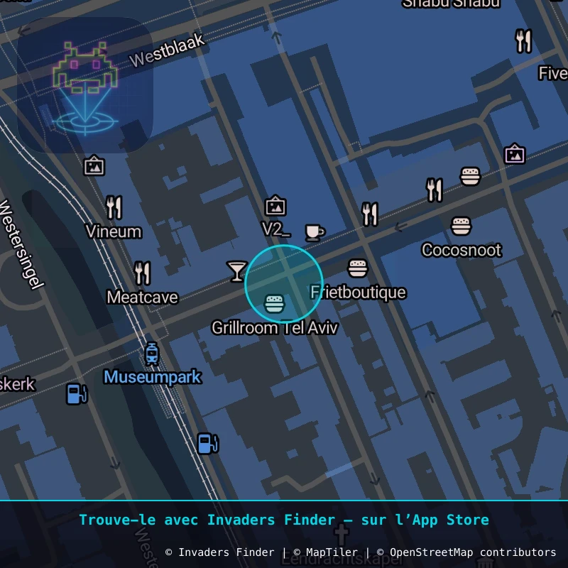 Zone approximative de l'invader RTD_22, dans le quartier Cool, Rotterdam à Rotterdam. Emplacement exact disponible dans l'app Invaders Finder.
