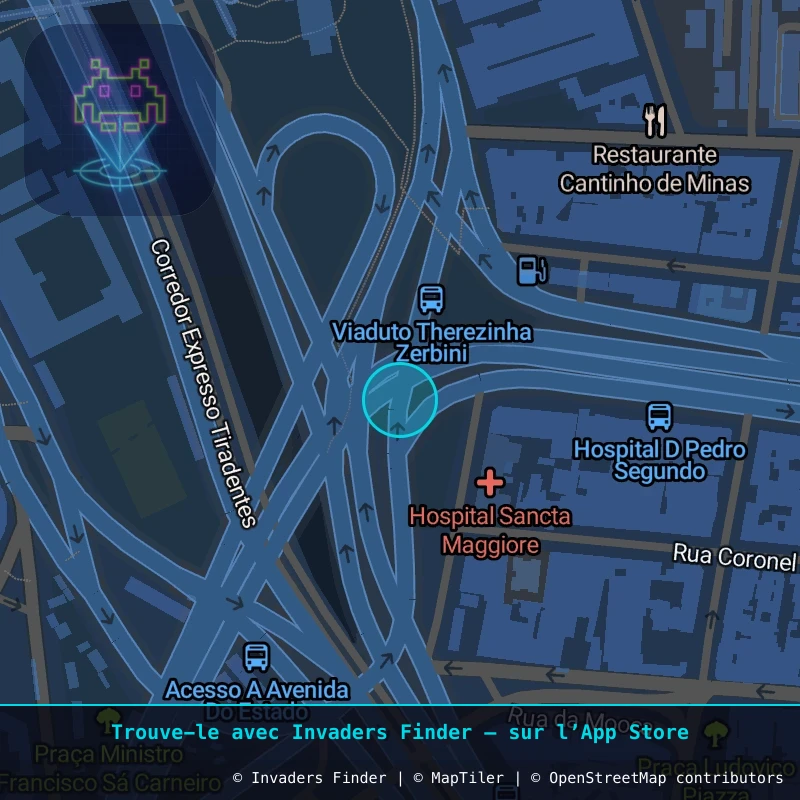 Zone approximative de l'invader SP_14, dans le quartier Sé, São Paulo à São Paulo. Emplacement exact disponible dans l'app Invaders Finder.
