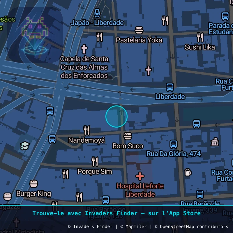 Zone approximative de l'invader SP_34, dans le quartier Sé, São Paulo à São Paulo. Emplacement exact disponible dans l'app Invaders Finder.