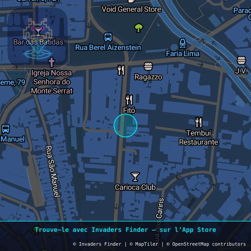 Zone approximative de l'invader SP_48, dans le quartier Vila Madalena, São Paulo à São Paulo. Emplacement exact disponible dans l'app Invaders Finder.