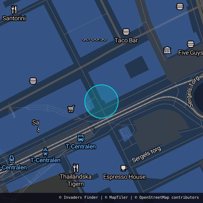 Zone approximative de l'invader STK_03, dans le quartier Östermalm, Stockholm à Stockholm. Emplacement exact disponible dans l'app Invaders Finder.