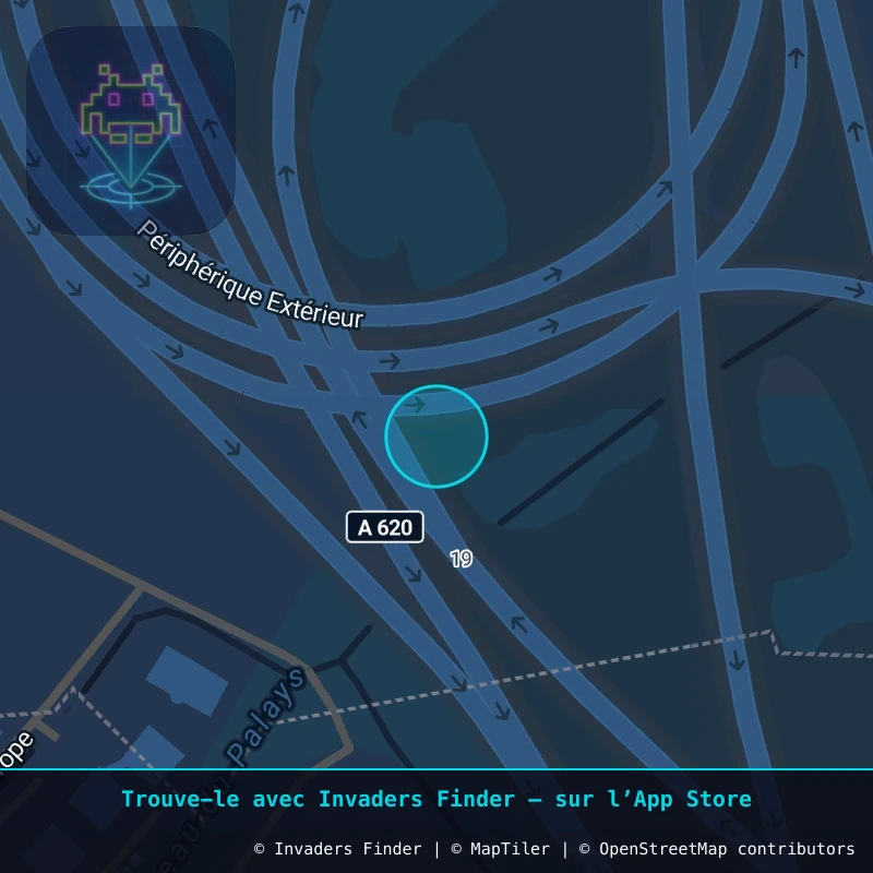 Zone approximative de l'invader TLS_09, dans le quartier Montaudran, Toulouse à Toulouse. Emplacement exact disponible dans l'app Invaders Finder.