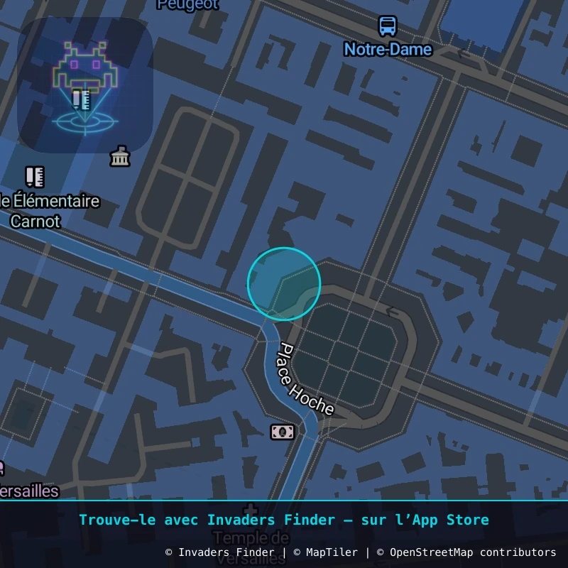 Zone approximative de l'invader VRS_12, dans le quartier Carré au Puits, Versailles à Versailles. Emplacement exact disponible dans l'app Invaders Finder.