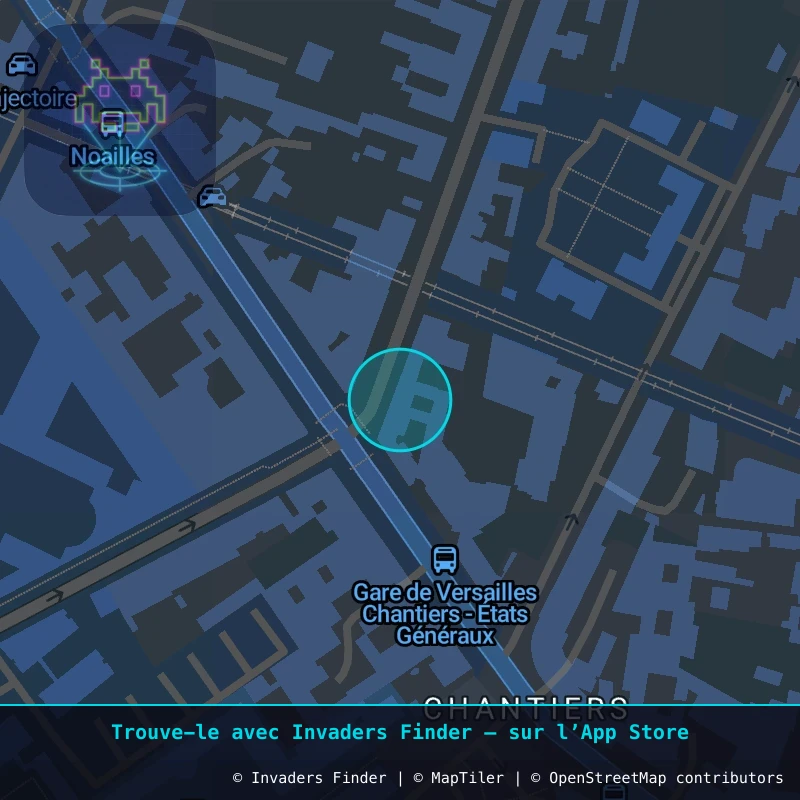 Zone approximative de l'invader VRS_14, dans le quartier Carré au Puits, Versailles à Versailles. Emplacement exact disponible dans l'app Invaders Finder.