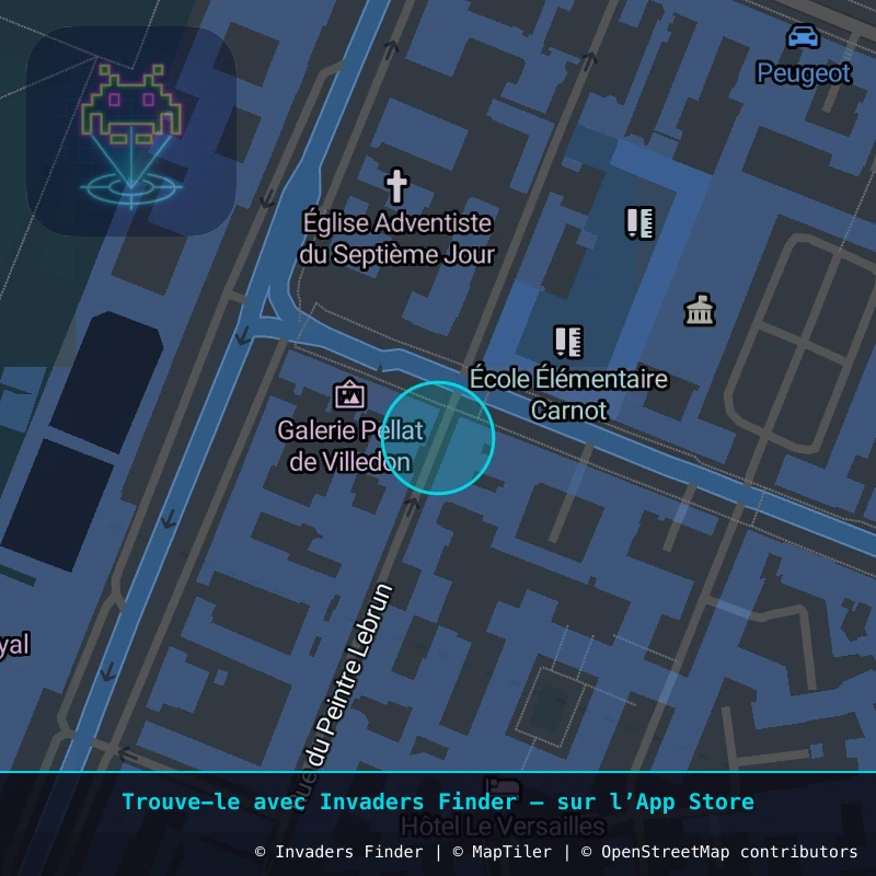 Zone approximative de l'invader VRS_15, dans le quartier Carré au Puits, Versailles à Versailles. Emplacement exact disponible dans l'app Invaders Finder.