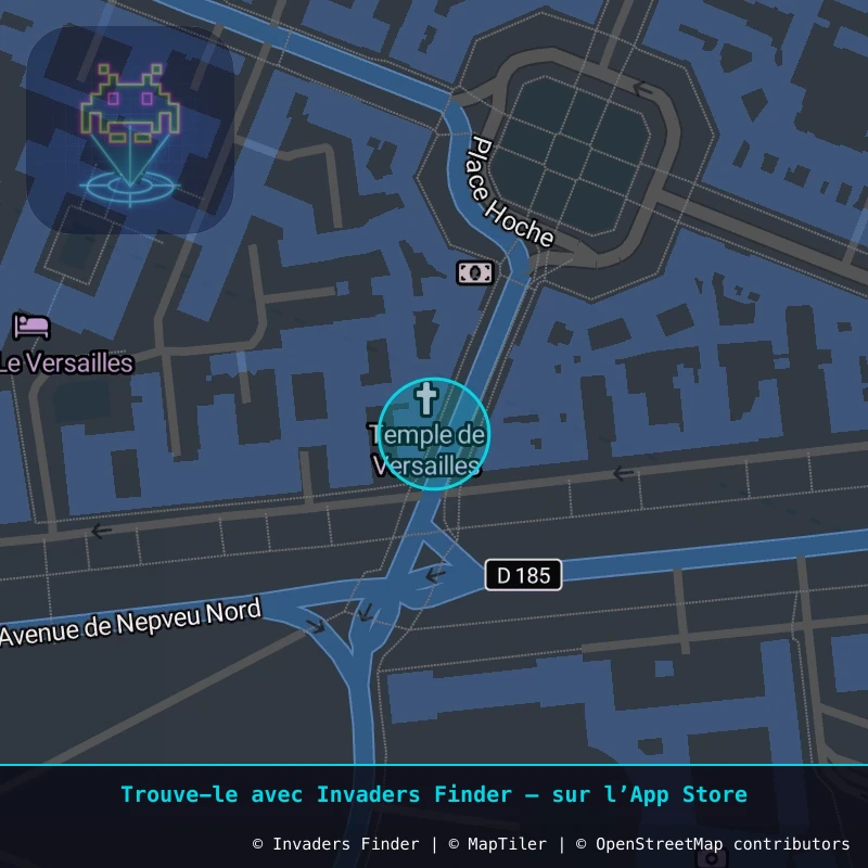 Approximate area of invader VRS_18, in the same as FR area of Versailles. Exact location available in the Invaders Finder app.