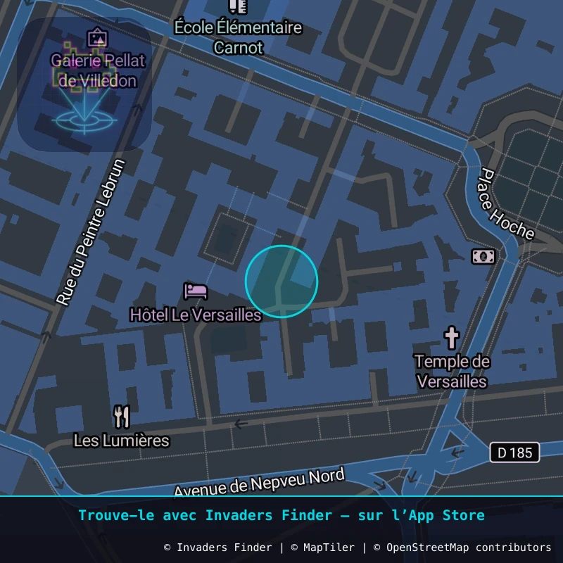 Zone approximative de l'invader VRS_22, dans le quartier Carré au Puits, Versailles à Versailles. Emplacement exact disponible dans l'app Invaders Finder.
