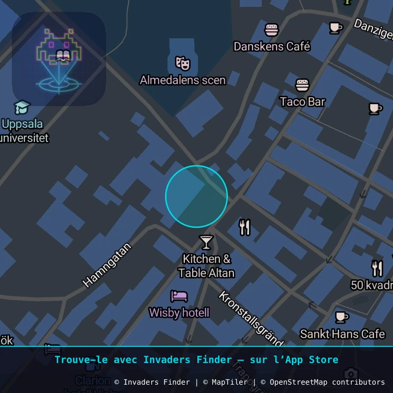 Zone approximative de l'invader VSB_02, dans le quartier Hällarna, Visby à Visby. Emplacement exact disponible dans l'app Invaders Finder.