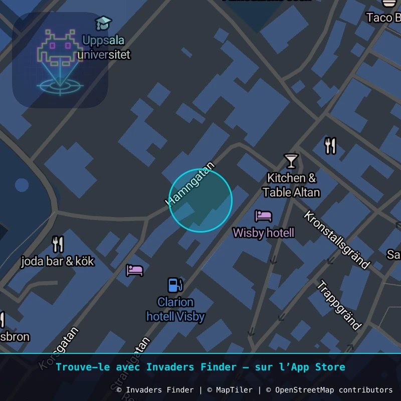 Zone approximative de l'invader VSB_03, dans le quartier Hällarna, Visby à Visby. Emplacement exact disponible dans l'app Invaders Finder.