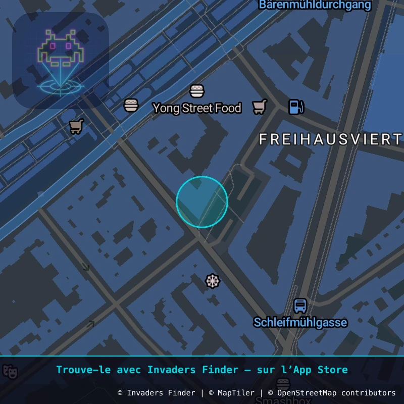 Zone approximative de l'invader WN_07, dans le quartier Magdalenengrund, Vienne à Vienne. Emplacement exact disponible dans l'app Invaders Finder.