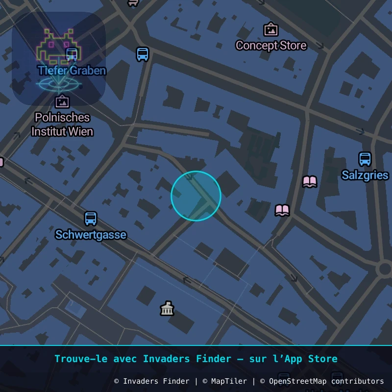 Zone approximative de l'invader WN_10, dans le quartier Widmerviertel, Vienne à Vienne. Emplacement exact disponible dans l'app Invaders Finder.