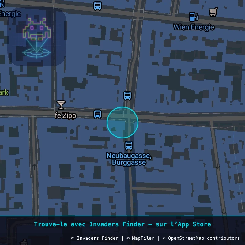 Zone approximative de l'invader WN_15, dans le quartier Magdalenengrund, Vienne à Vienne. Emplacement exact disponible dans l'app Invaders Finder.