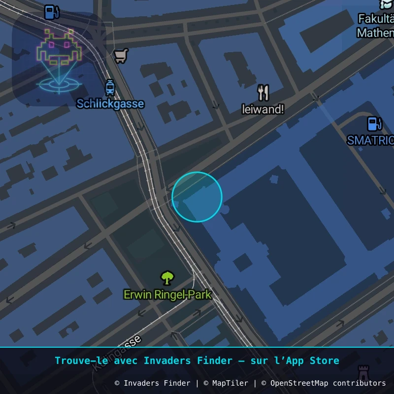 Zone approximative de l'invader WN_20, dans le quartier Widmerviertel, Vienne à Vienne. Emplacement exact disponible dans l'app Invaders Finder.