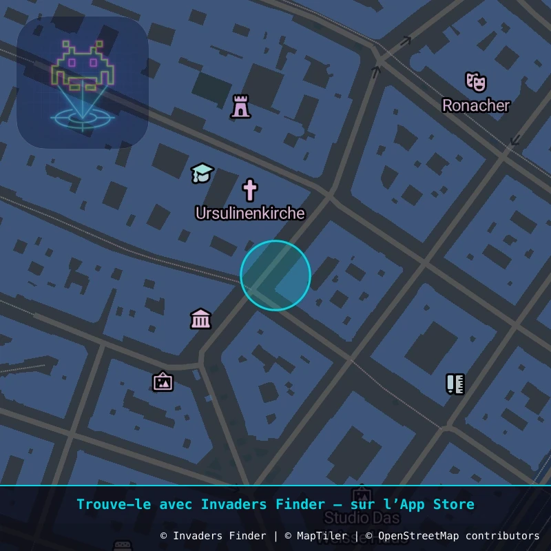 Zone approximative de l'invader WN_22, dans le quartier Widmerviertel, Vienne à Vienne. Emplacement exact disponible dans l'app Invaders Finder.