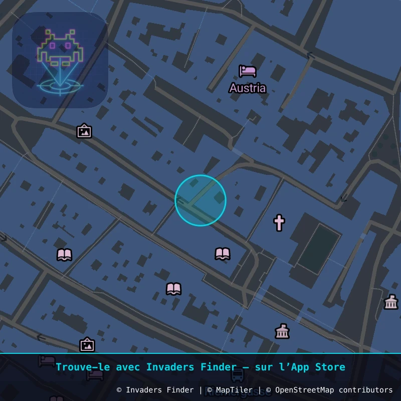Zone approximative de l'invader WN_23, dans le quartier Widmerviertel, Vienne à Vienne. Emplacement exact disponible dans l'app Invaders Finder.