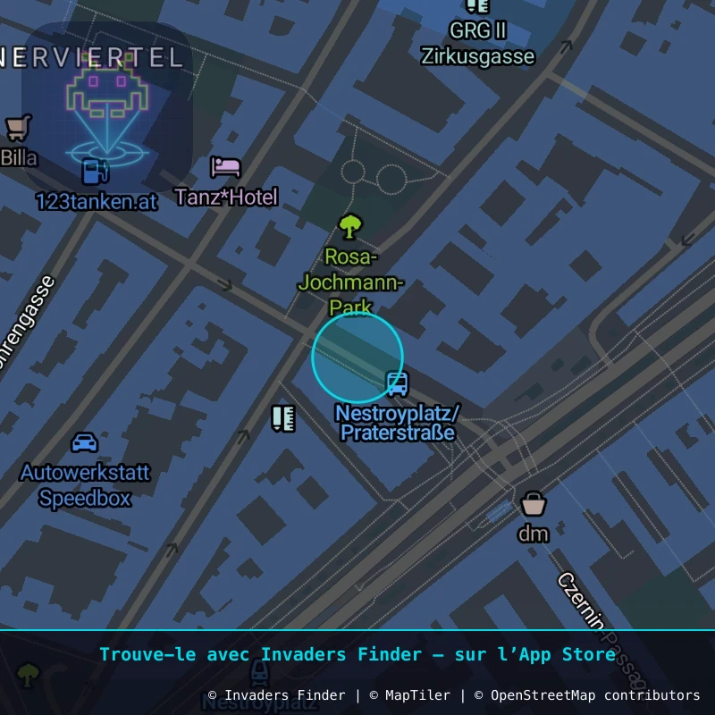 Zone approximative de l'invader WN_28, dans le quartier Widmerviertel, Vienne à Vienne. Emplacement exact disponible dans l'app Invaders Finder.