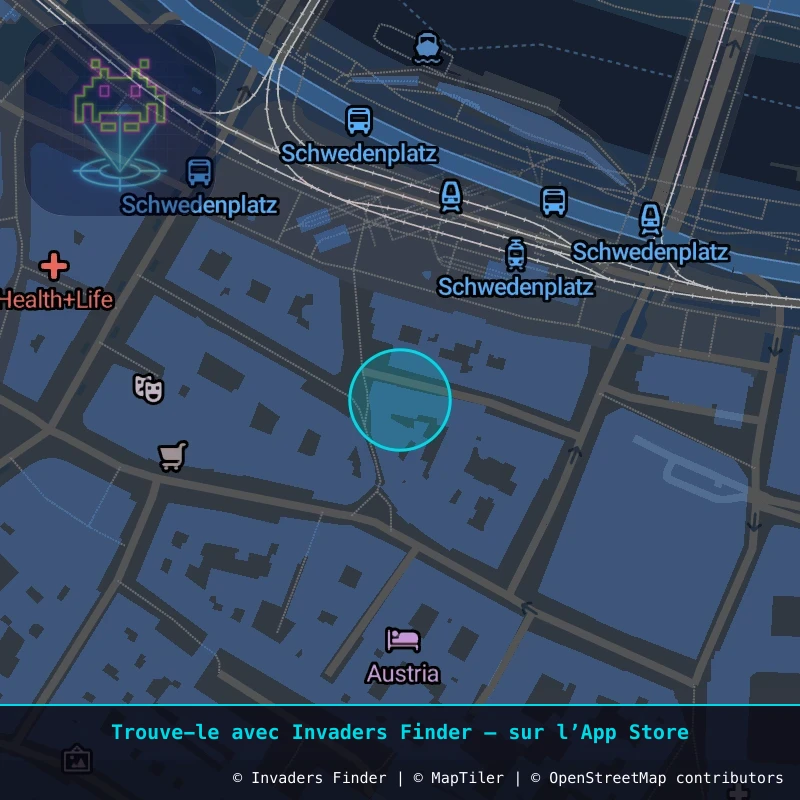 Zone approximative de l'invader WN_30, dans le quartier Widmerviertel, Vienne à Vienne. Emplacement exact disponible dans l'app Invaders Finder.