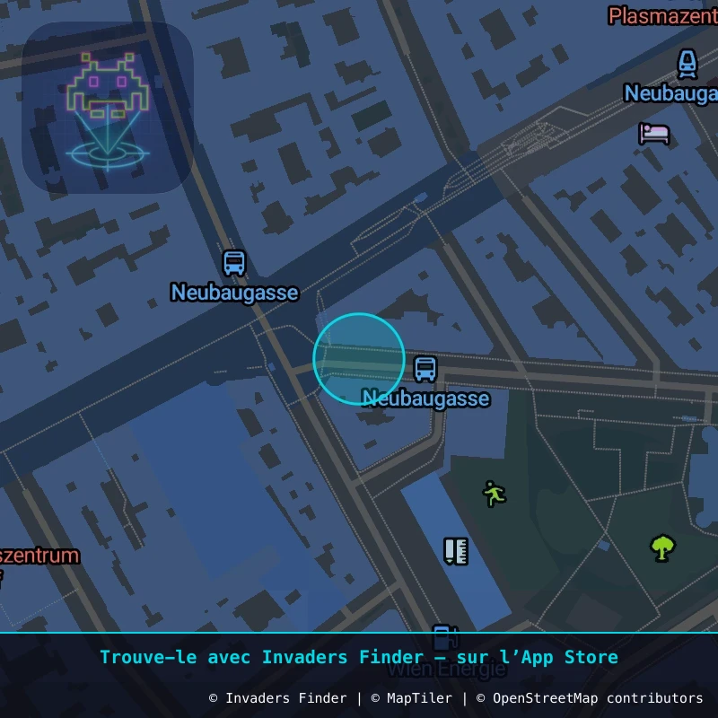 Zone approximative de l'invader WN_33, dans le quartier Magdalenengrund, Vienne à Vienne. Emplacement exact disponible dans l'app Invaders Finder.