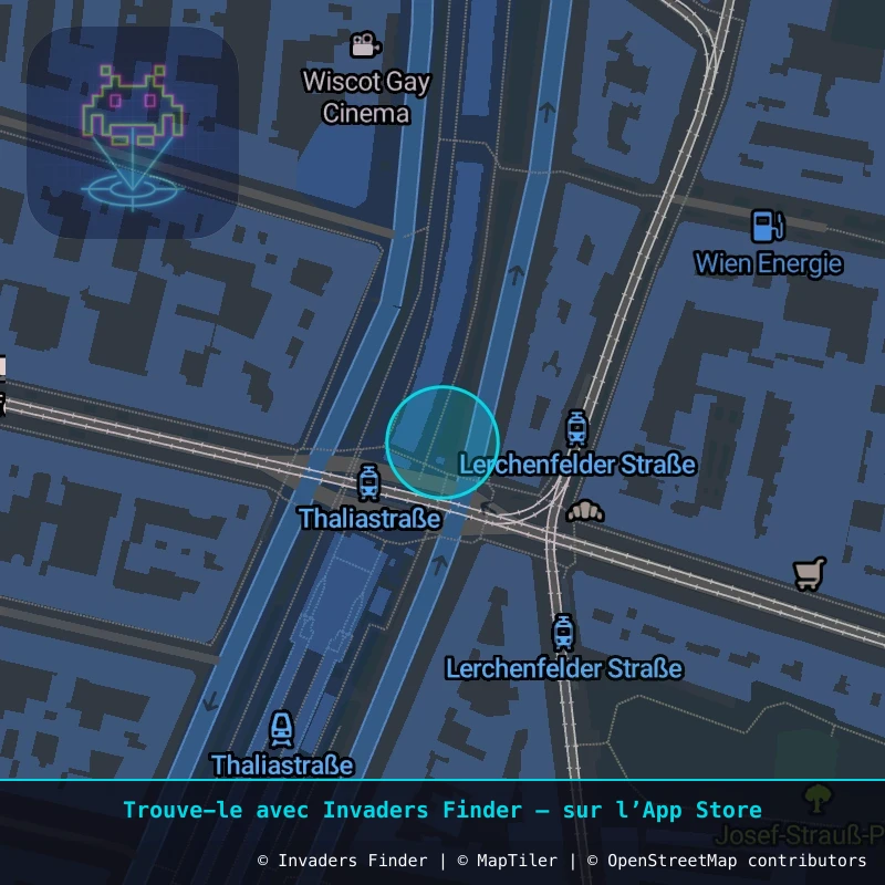 Zone approximative de l'invader WN_36, dans le quartier Magdalenengrund, Vienne à Vienne. Emplacement exact disponible dans l'app Invaders Finder.