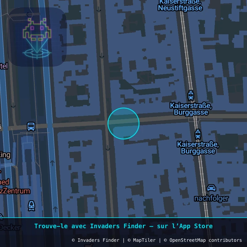 Zone approximative de l'invader WN_37, dans le quartier Magdalenengrund, Vienne à Vienne. Emplacement exact disponible dans l'app Invaders Finder.
