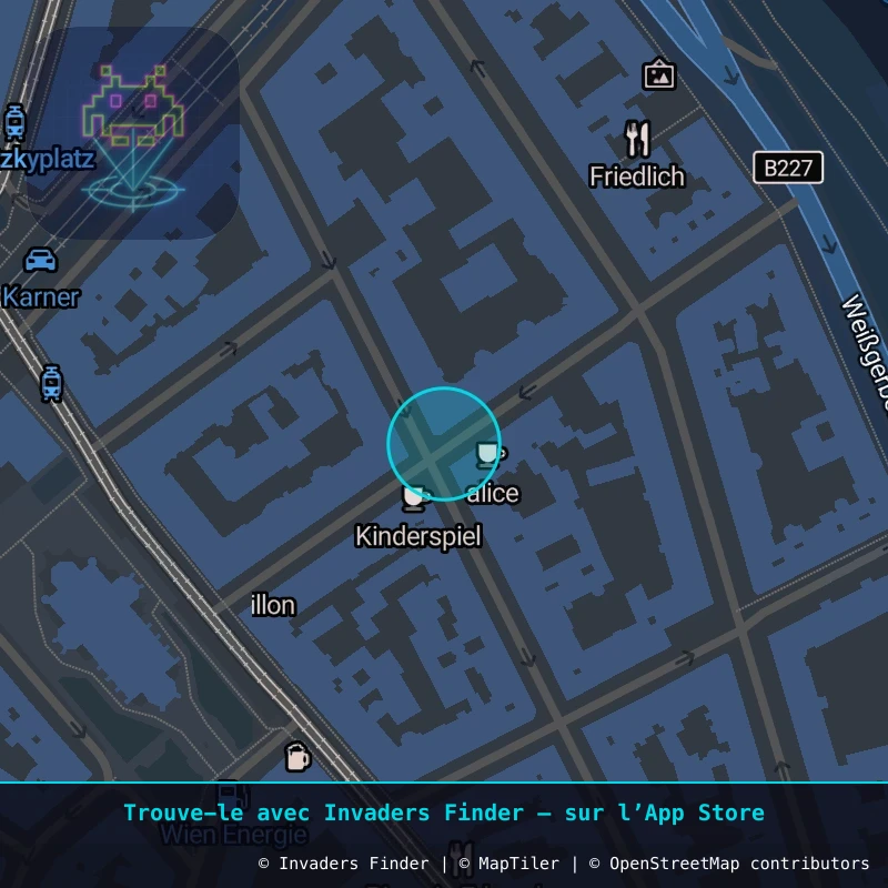 Zone approximative de l'invader WN_38, dans le quartier Widmerviertel, Vienne à Vienne. Emplacement exact disponible dans l'app Invaders Finder.