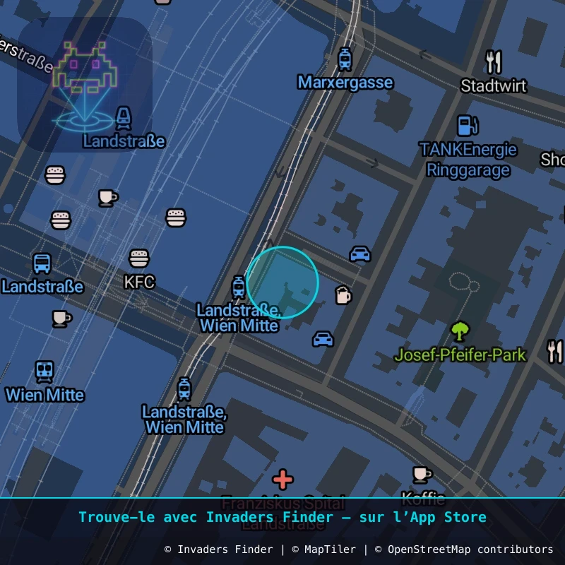 Zone approximative de l'invader WN_42, dans le quartier Widmerviertel, Vienne à Vienne. Emplacement exact disponible dans l'app Invaders Finder.