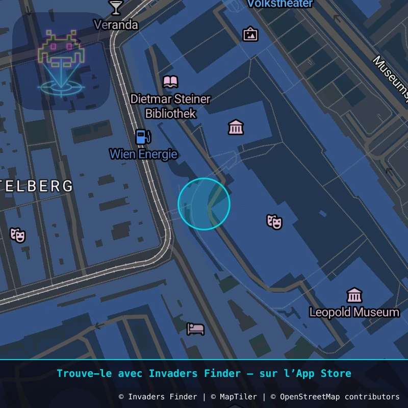 Zone approximative de l'invader WN_49, dans le quartier Magdalenengrund, Vienne à Vienne. Emplacement exact disponible dans l'app Invaders Finder.