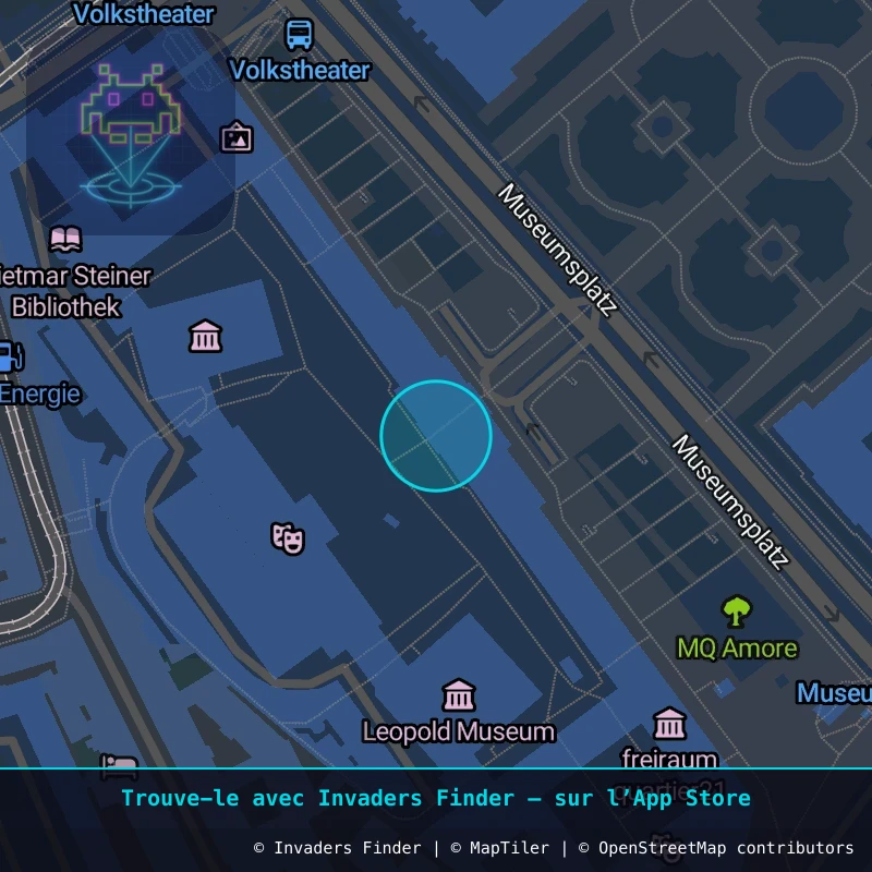 Zone approximative de l'invader WN_56, dans le quartier Magdalenengrund, Vienne à Vienne. Emplacement exact disponible dans l'app Invaders Finder.